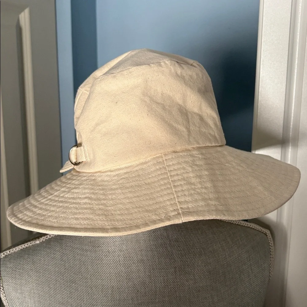 Madewell Cream Wide Brim Canvas Sun Hat
